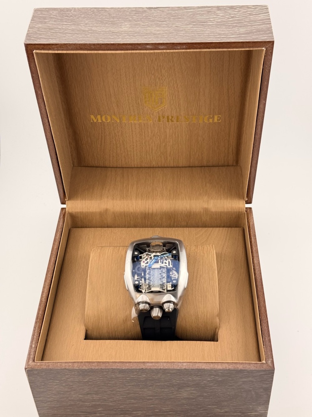 Invicta Montres Prestige Engine Skeleton Automatic Watch - Silver/Black ⌚️🏎️